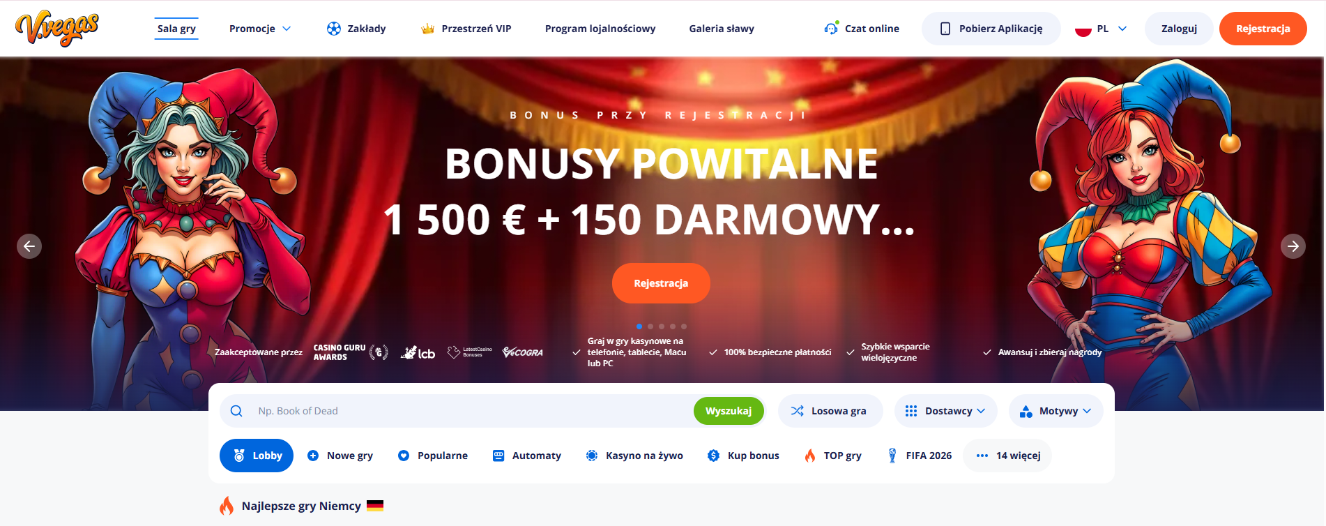Vulkan_Vegas_Zrzuty ekranu_Strona główna